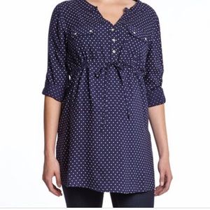 Maternity Tunic Purple & Red Polka Dot size L